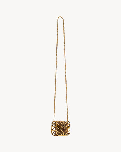 LOULOU micro minaudière in metal and lizard