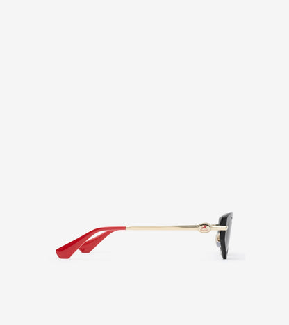 Knight Metal Cat-eye Sunglasses in Black