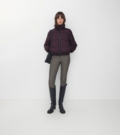 Check Ambleside Puffer Jacket in Wine red