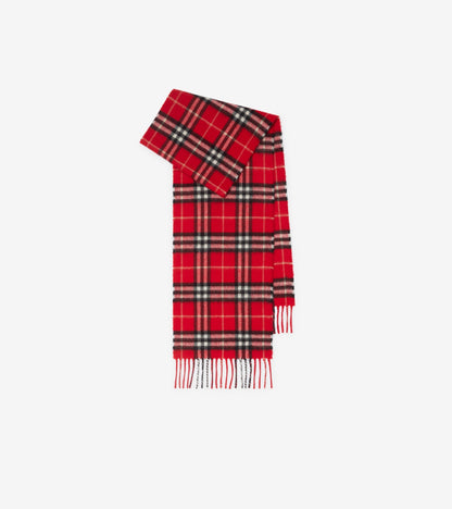Check Cashmere Scarf in Stone beige - Children