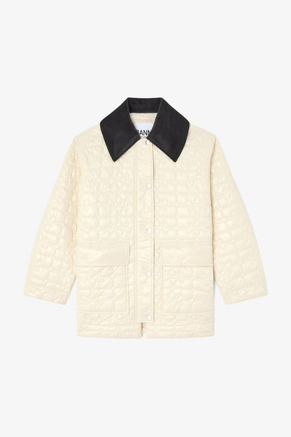 Shiny Quilt Midi Jacket