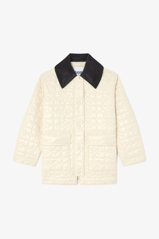 Shiny Quilt Midi Jacket