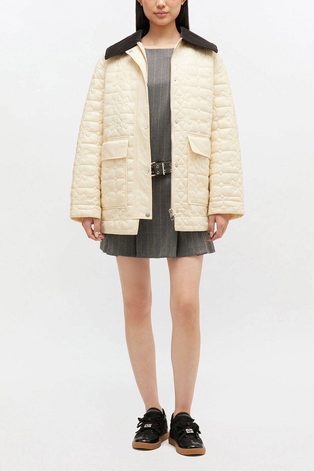 Shiny Quilt Midi Jacket