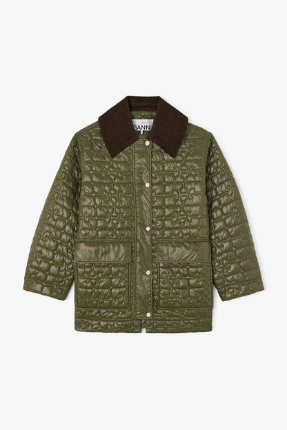 Shiny Quilt Midi Jacket