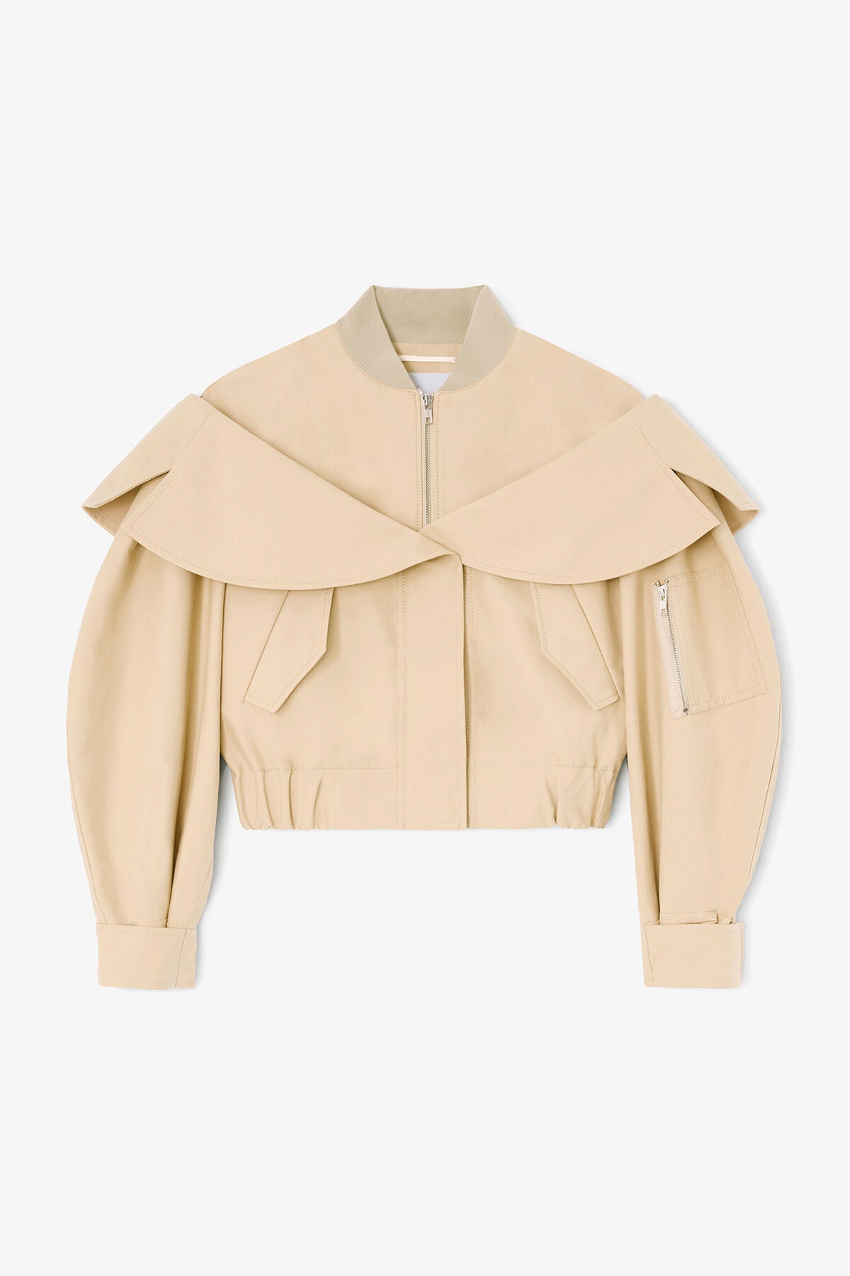 Bomber in Beige Cotton