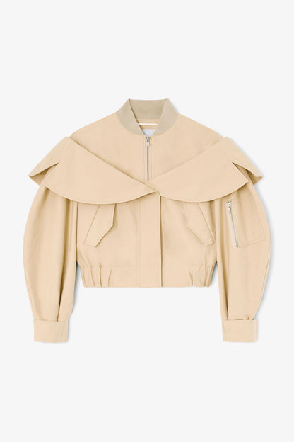 Bomber in Beige Cotton