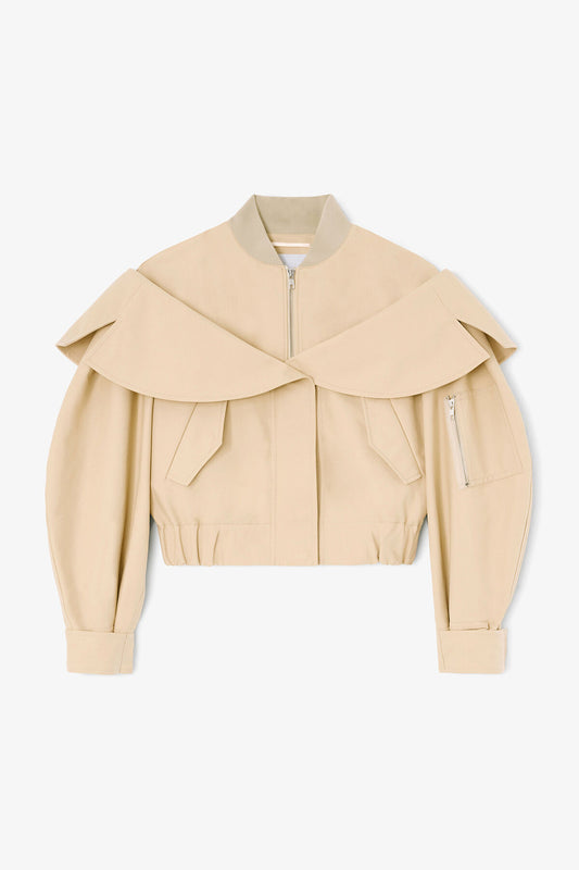Bomber in Beige Cotton