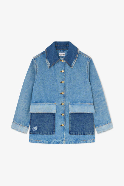 Jacket in Patchwork Denim