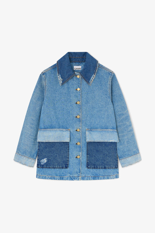 Jacket in Patchwork Denim