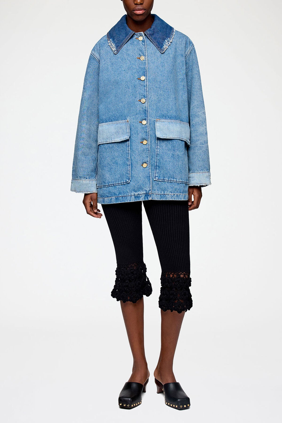 Jacket in Patchwork Denim