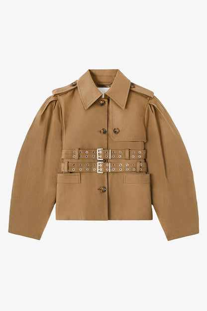 Jacket in Beige Canvas