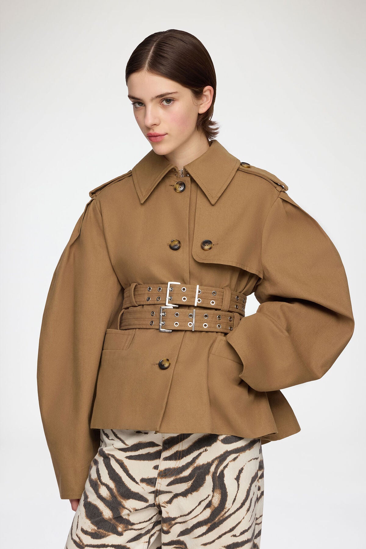 Jacket in Beige Canvas