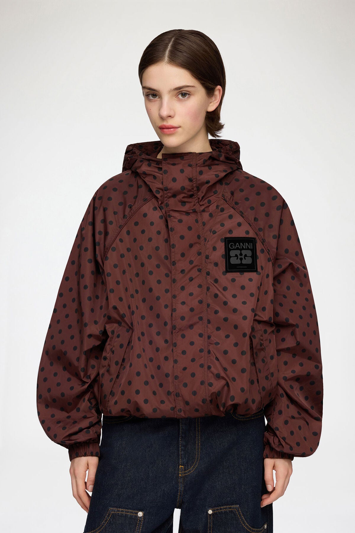 Jacket in Printed Nylon
