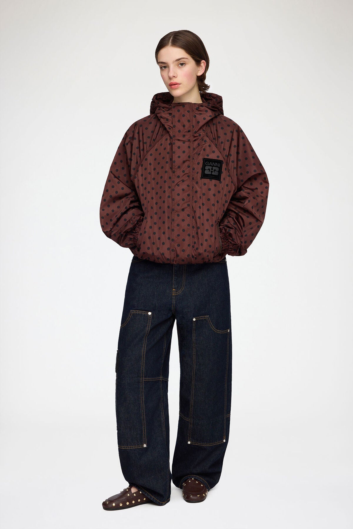 Jacket in Printed Nylon