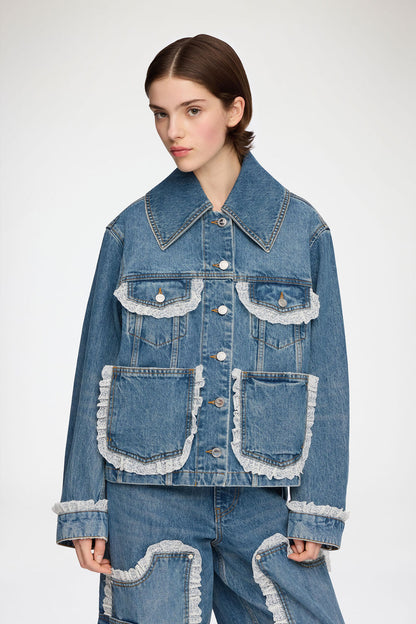 Jacket in Rigid Denim