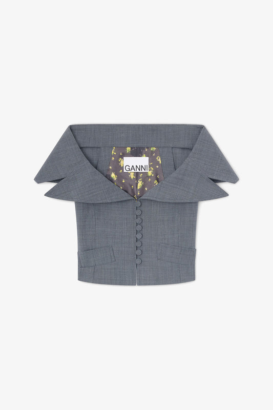 Vest in Grey Wool Melange