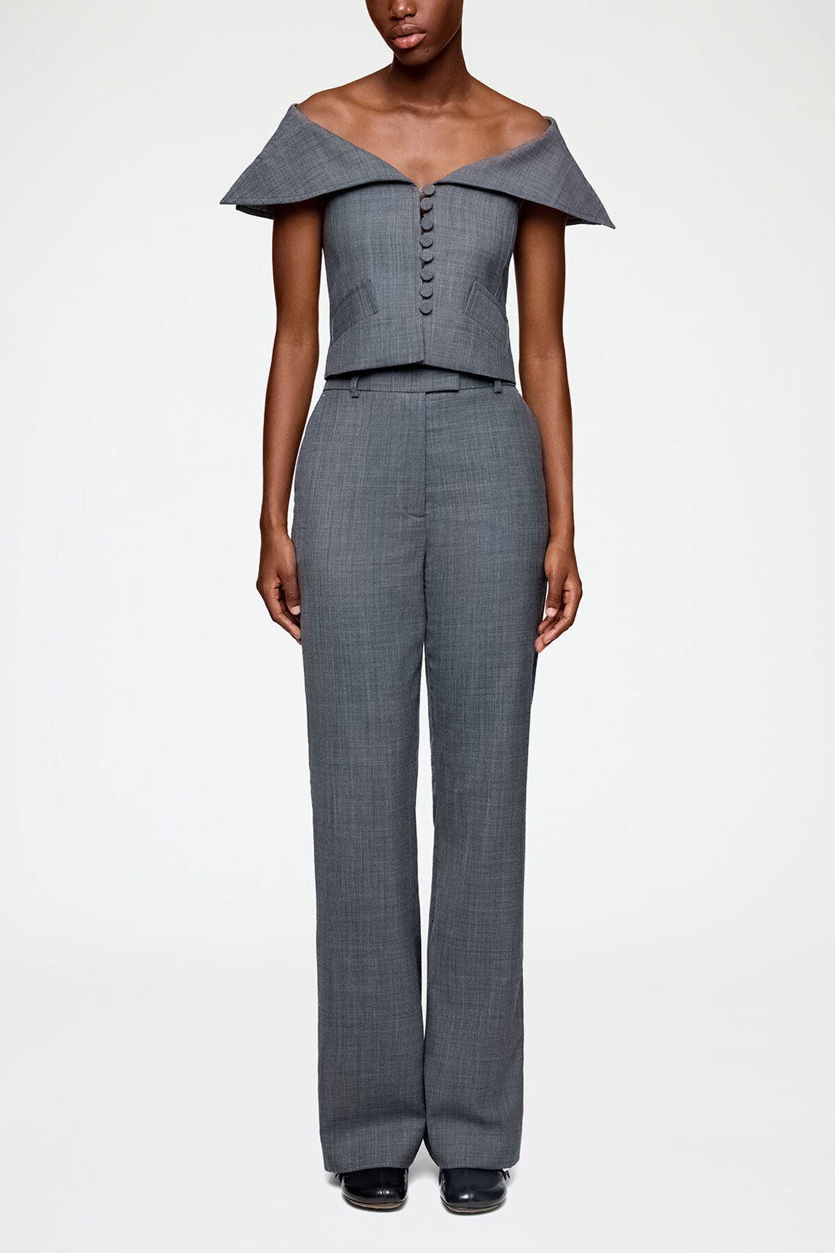 Vest in Grey Wool Melange