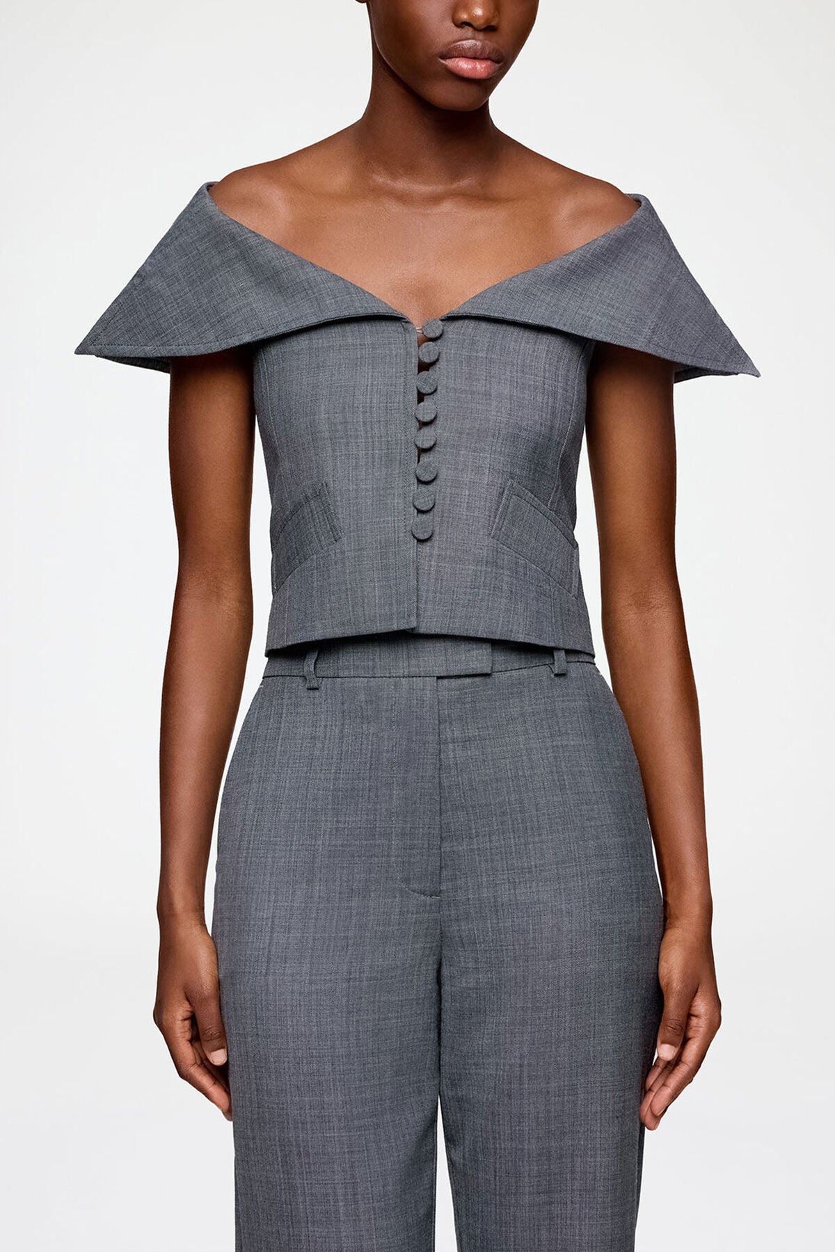 Vest in Grey Wool Melange