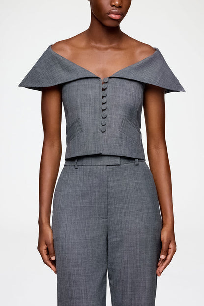 Vest in Grey Wool Melange