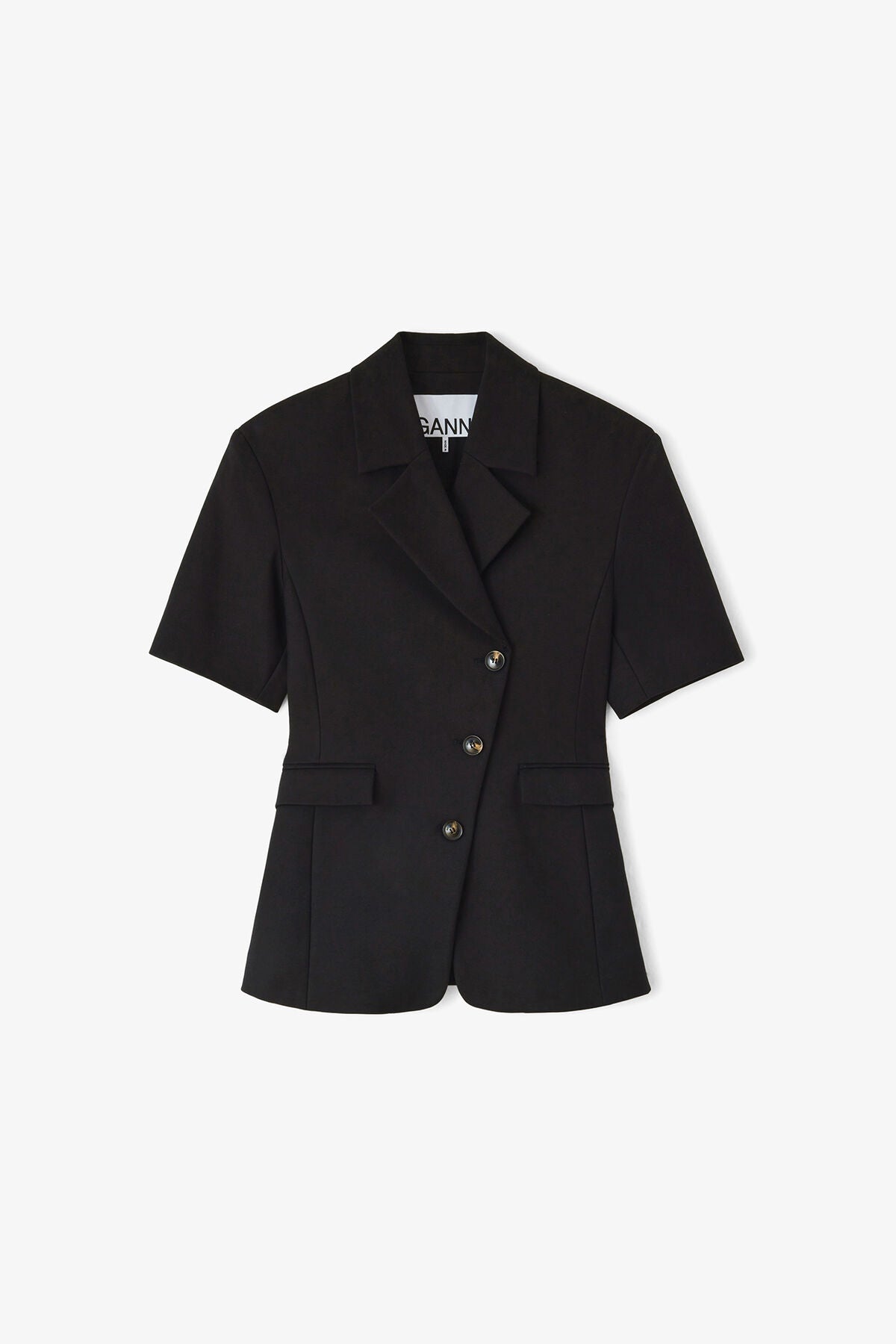 Blazer in Black Cotton Tailoring