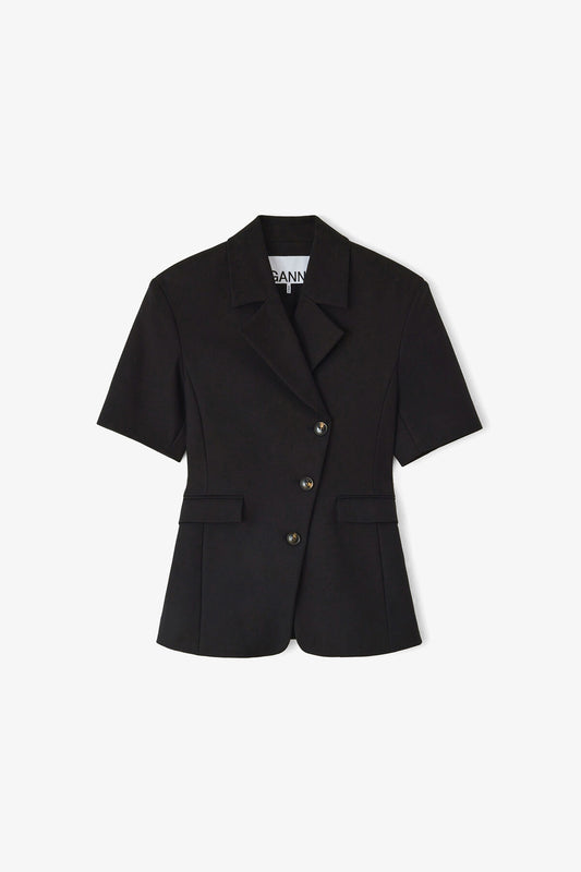 Blazer in Black Cotton Tailoring