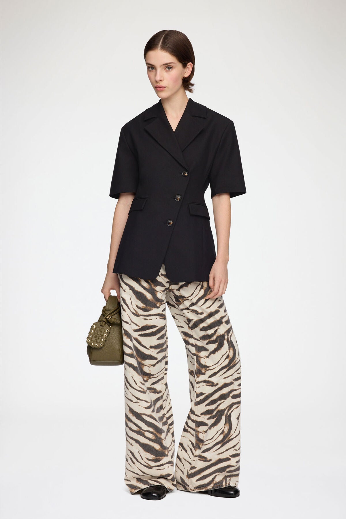 Blazer in Black Cotton Tailoring