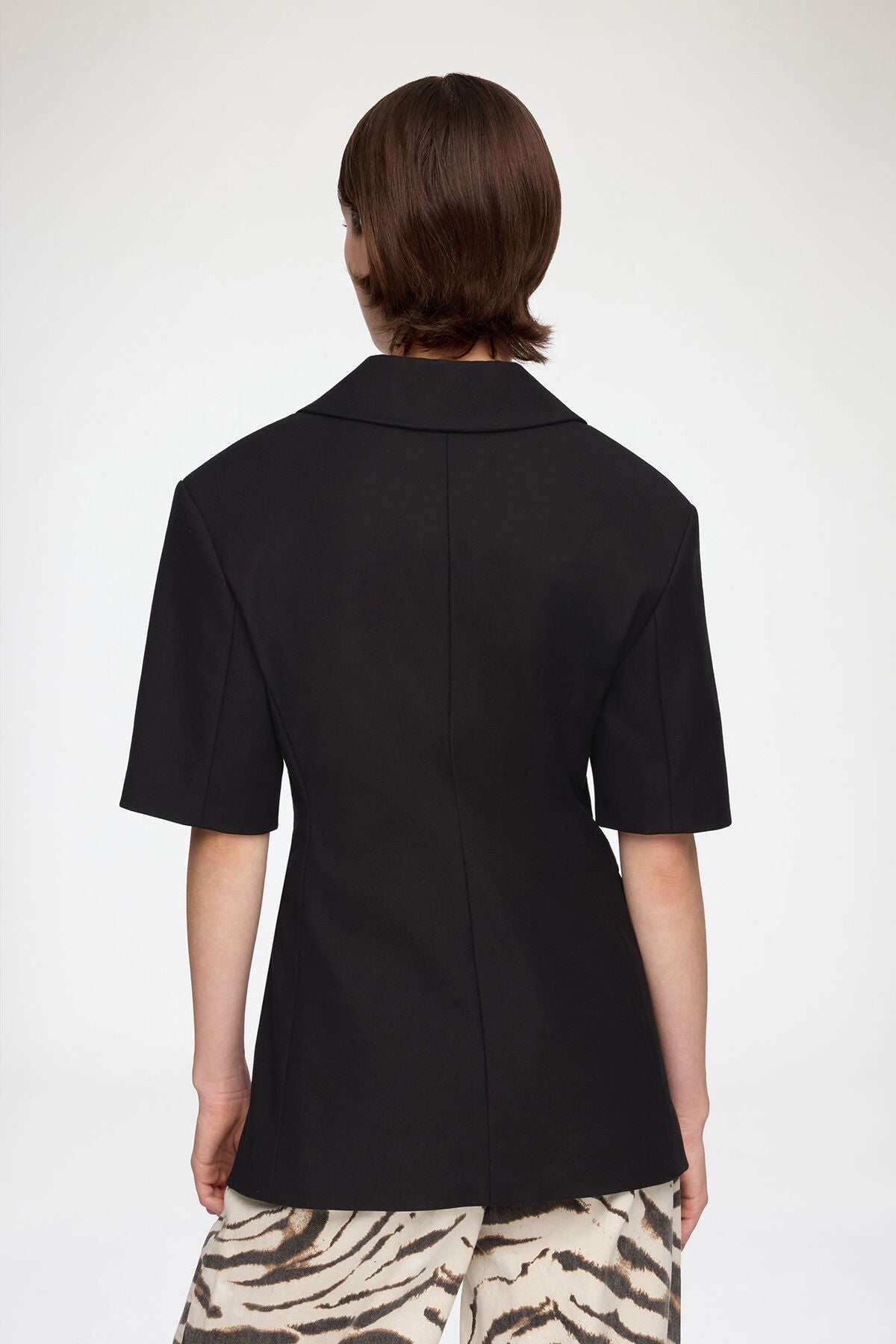 Blazer in Black Cotton Tailoring