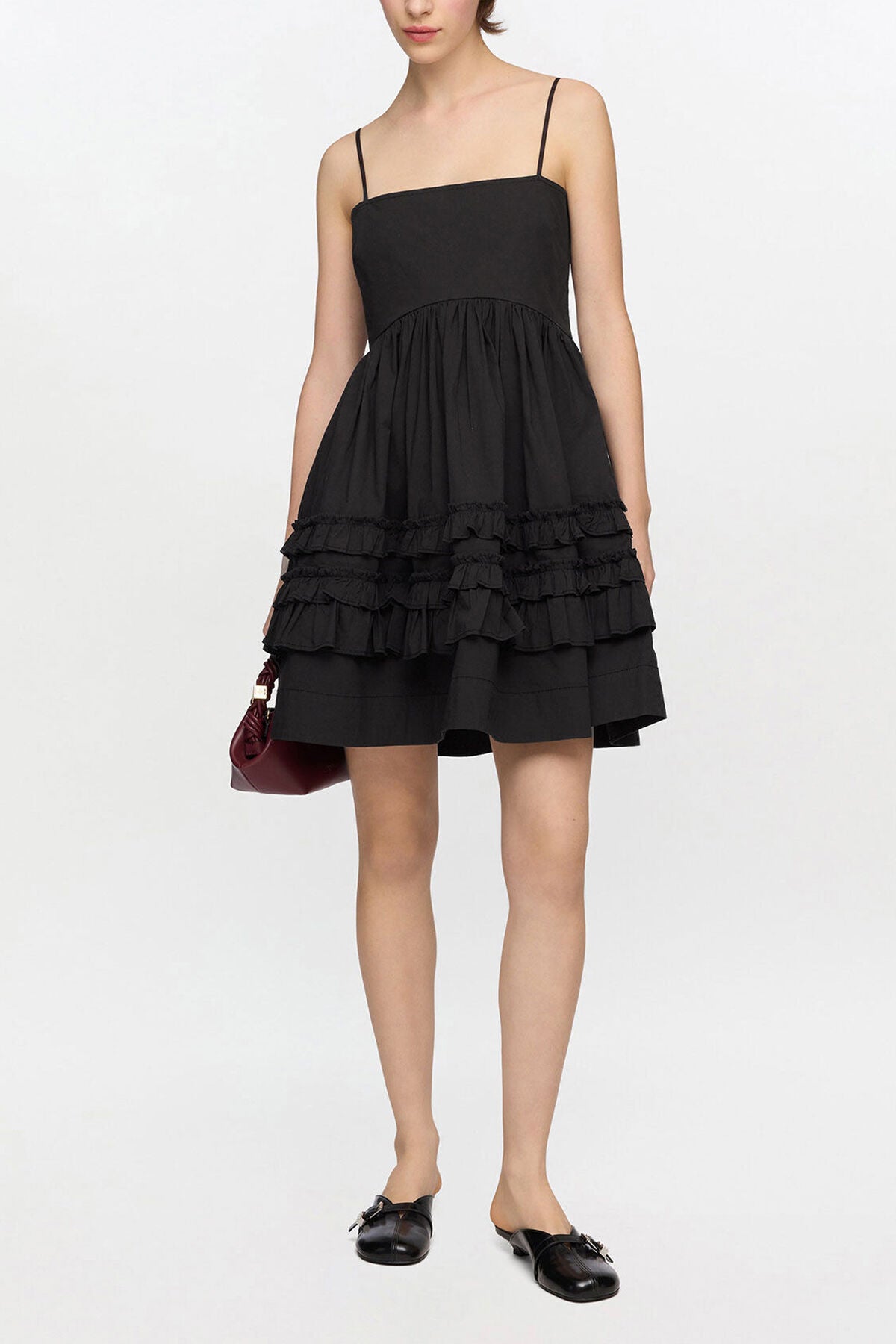 Black Mini Frill Dress