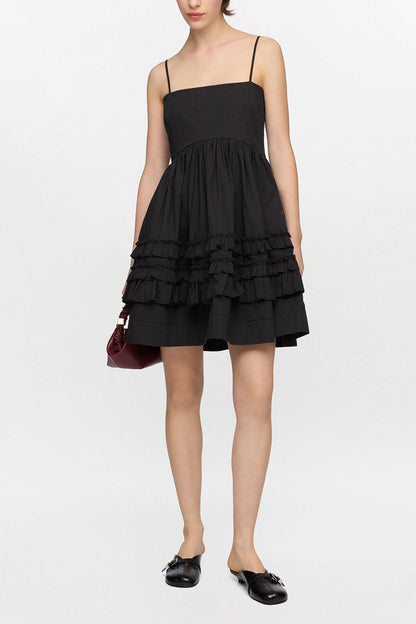 Black Mini Frill Dress