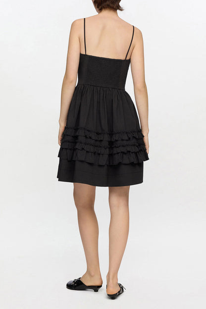 Black Mini Frill Dress