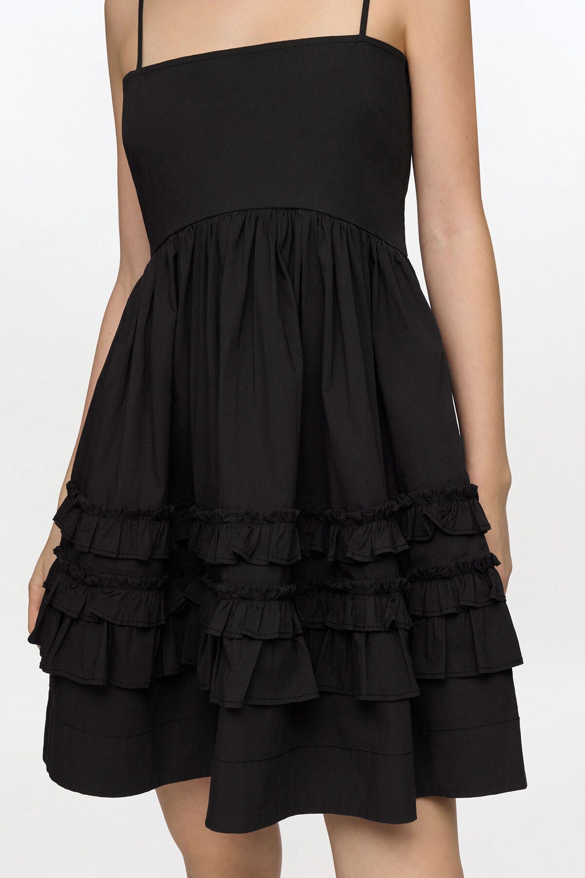 Black Mini Frill Dress
