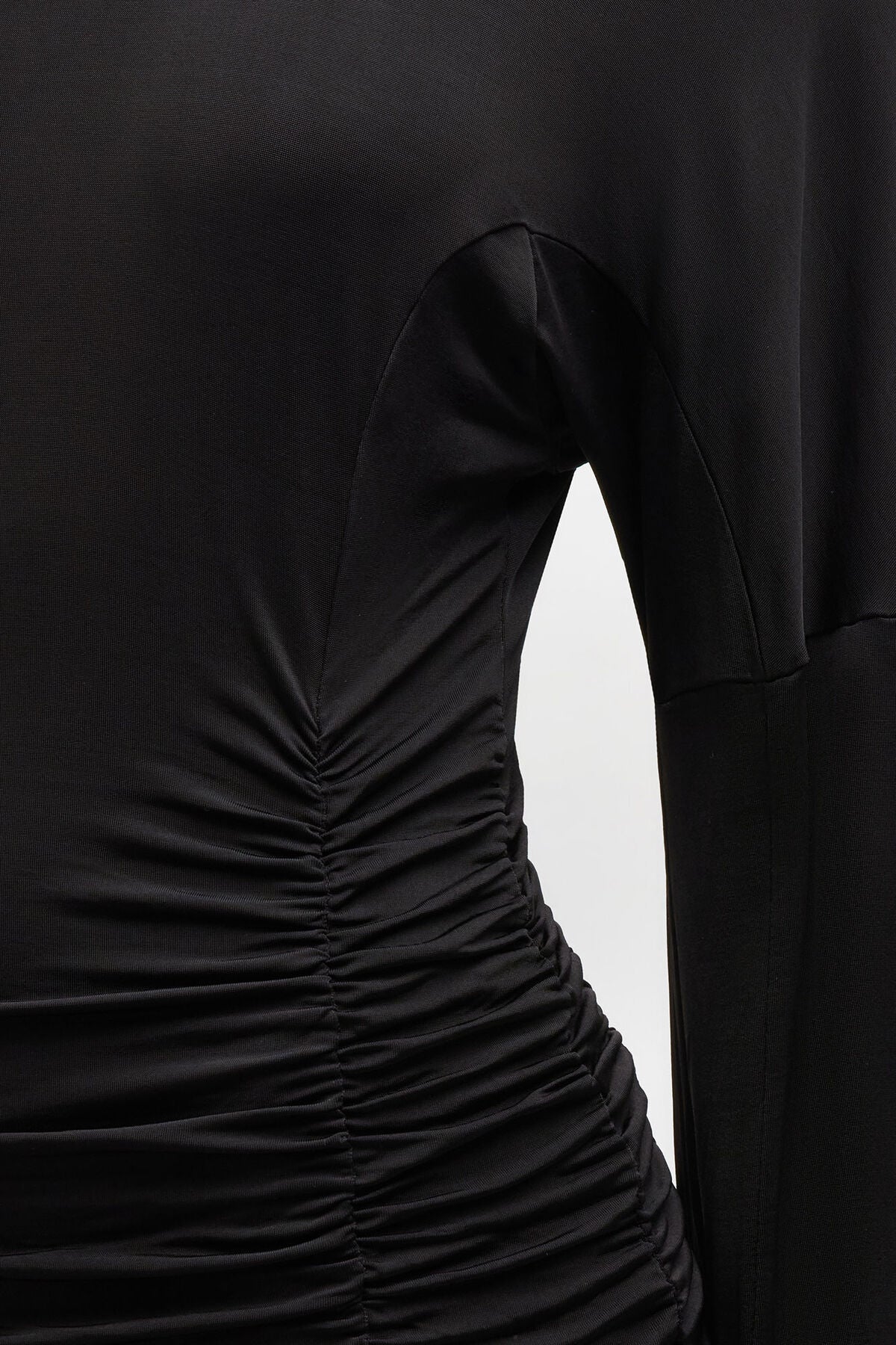 Long Dress in Black Ruched