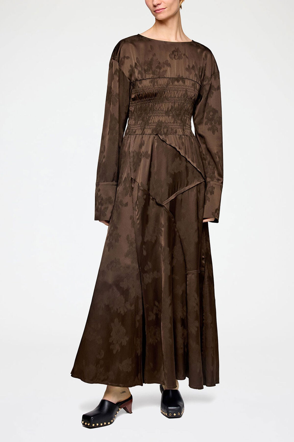 Dress in Brown Satin