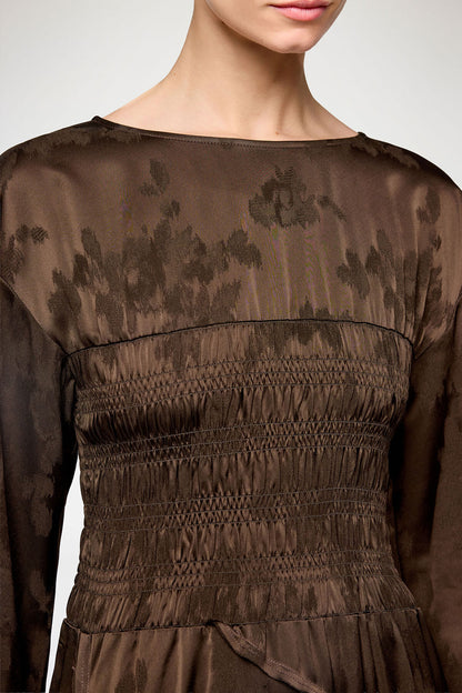 Dress in Brown Satin