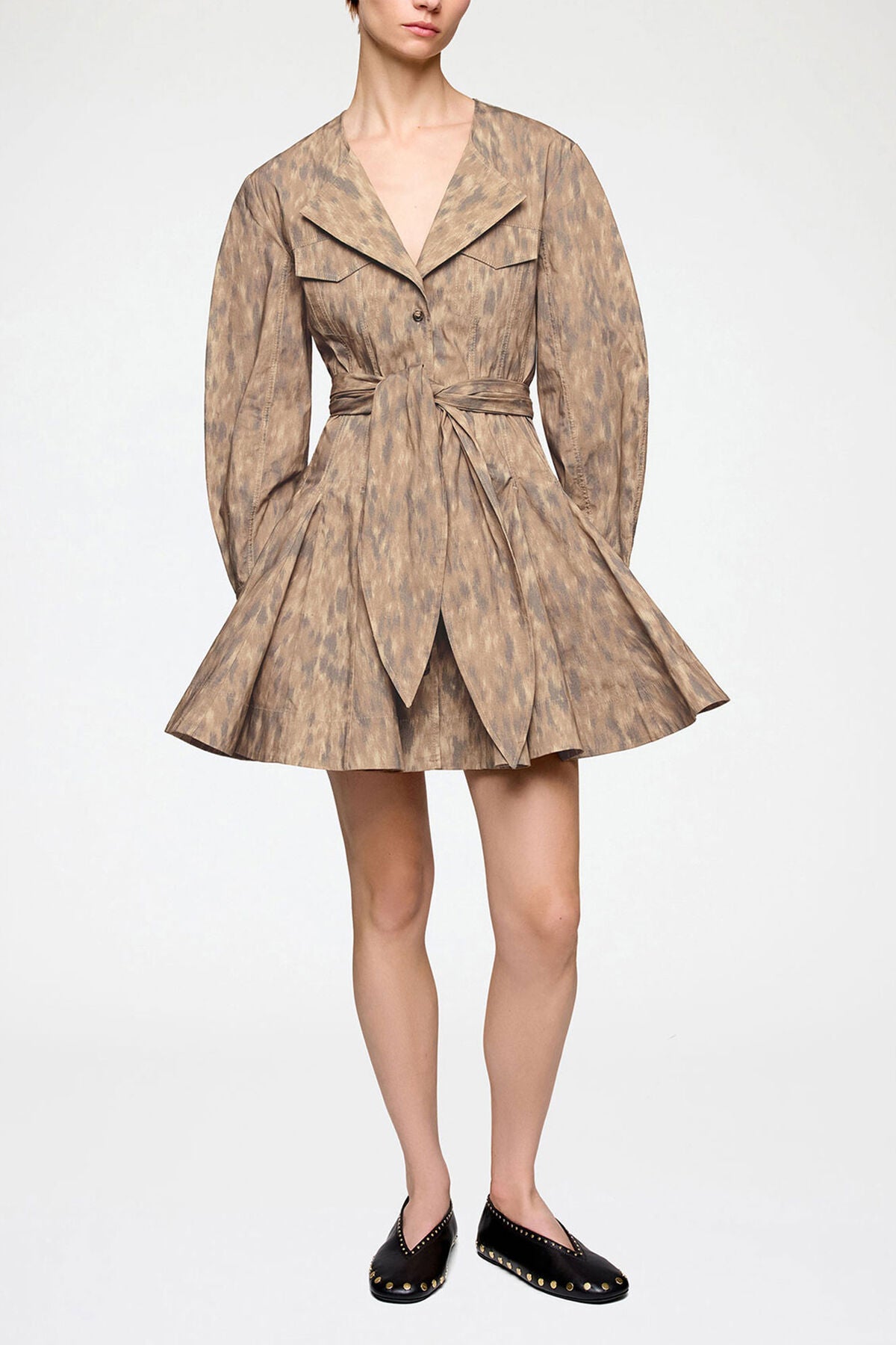 Shirt Dress in Stretch Cotton