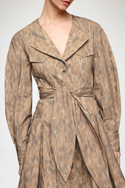 Shirt Dress in Stretch Cotton