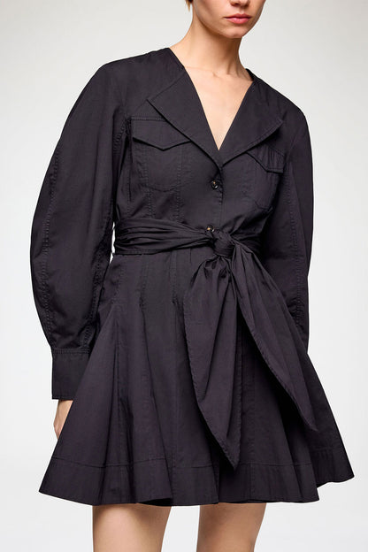 Shirt Dress in Stretch Cotton