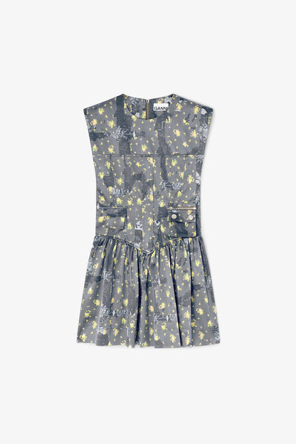Dress in Printed Satin