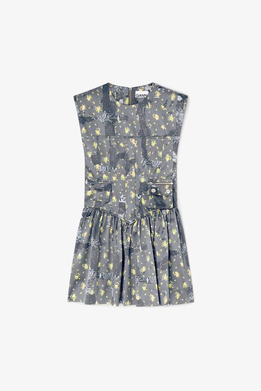 Dress in Printed Satin