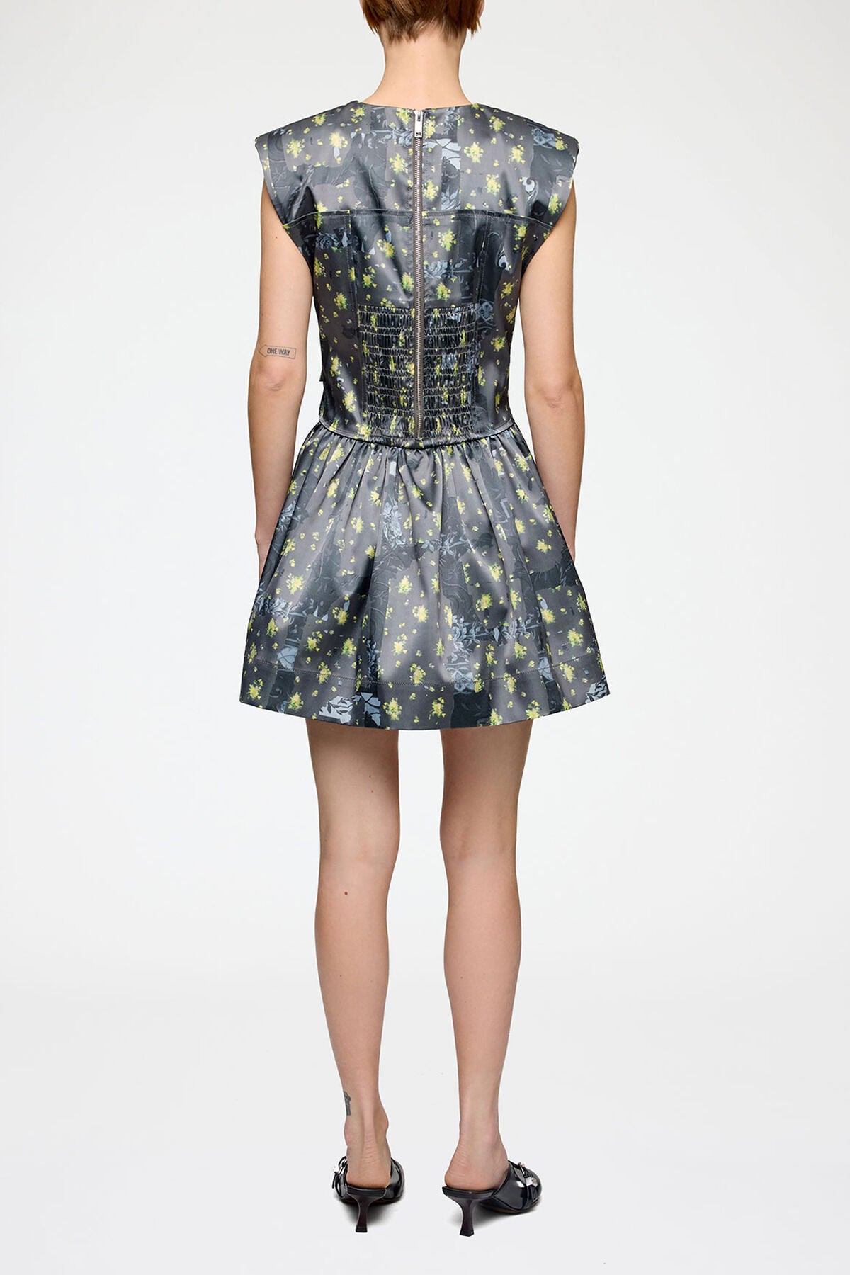 Dress in Printed Satin