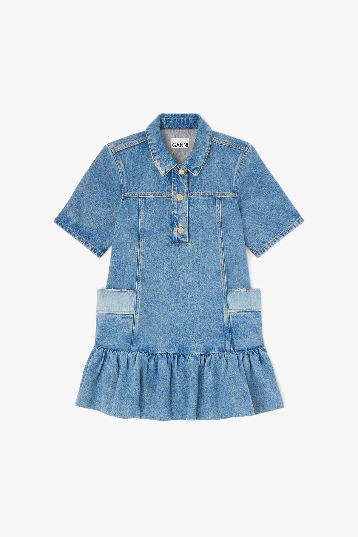Dress in Patchwork Denim