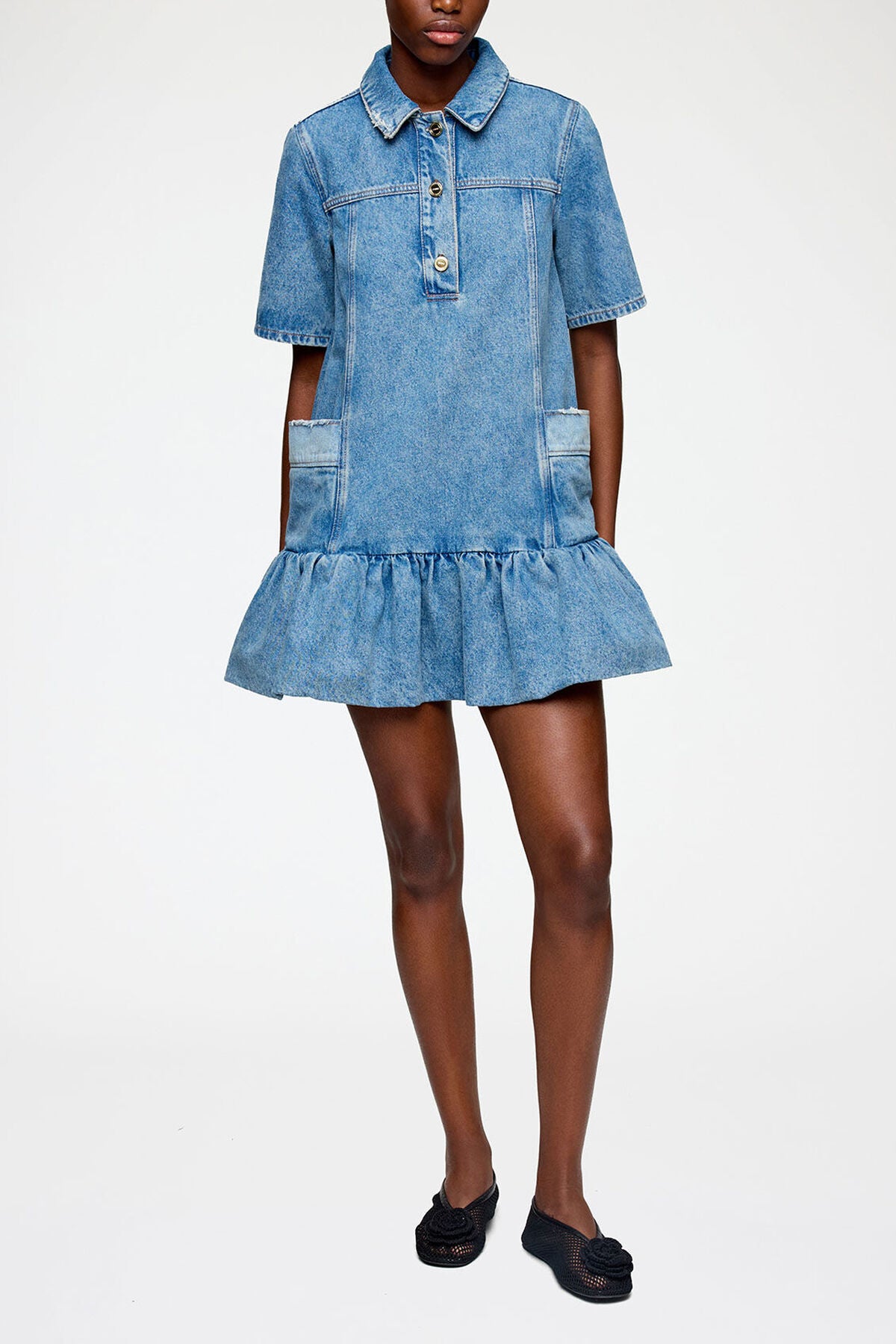 Dress in Patchwork Denim