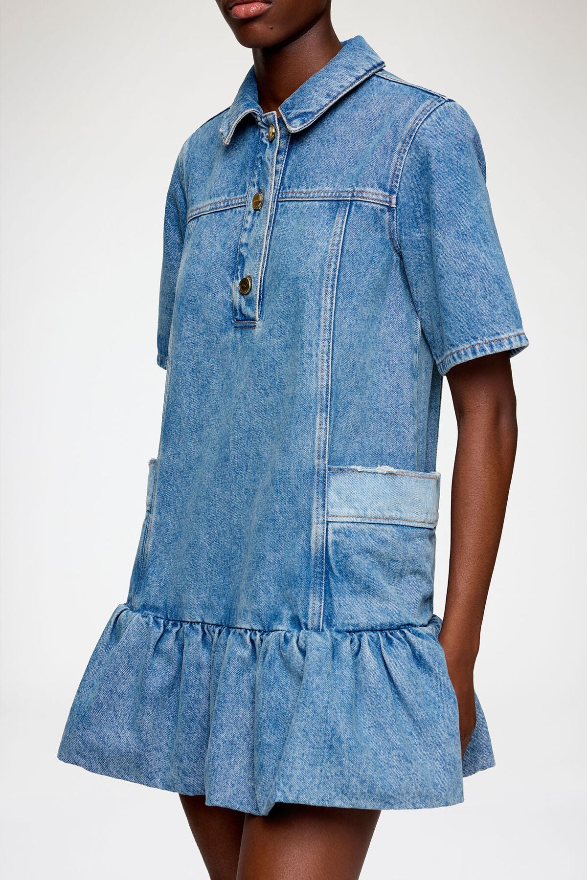 Dress in Patchwork Denim