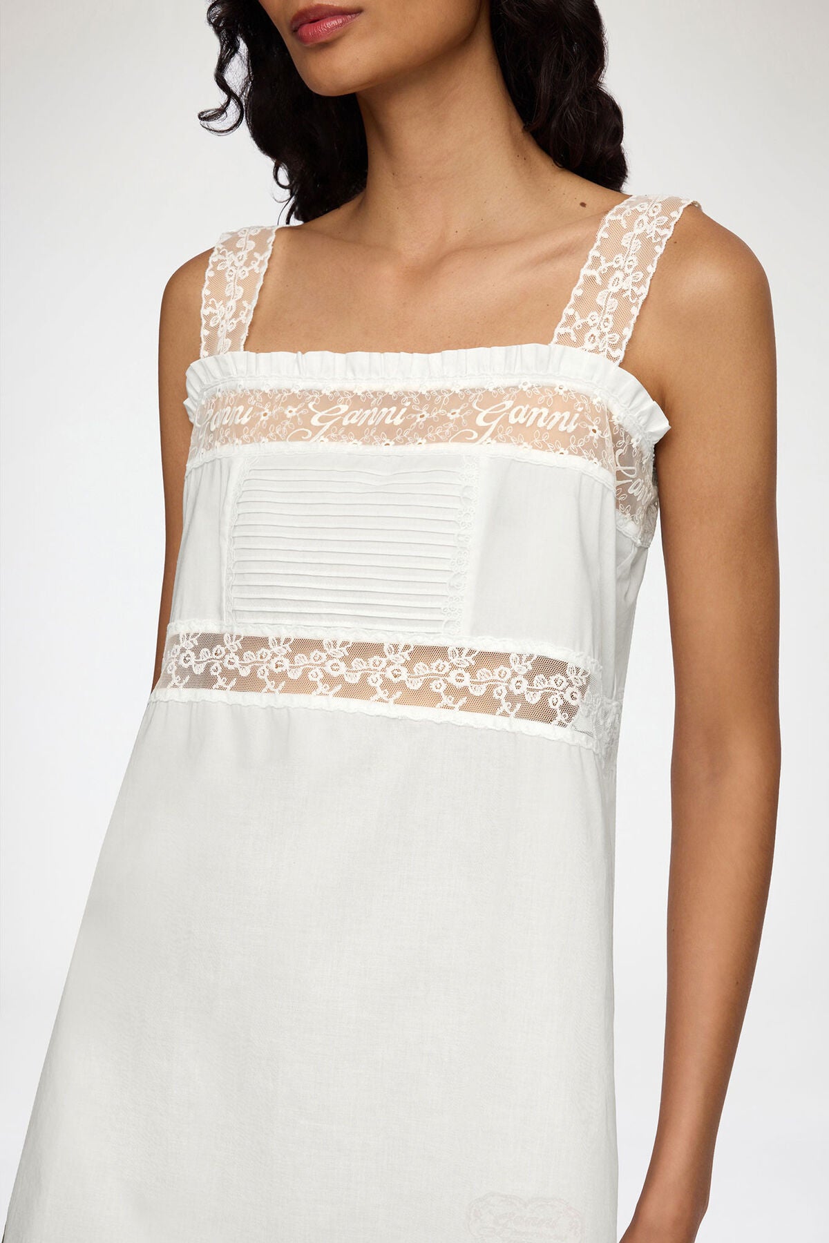 Mini Dress in White Cotton