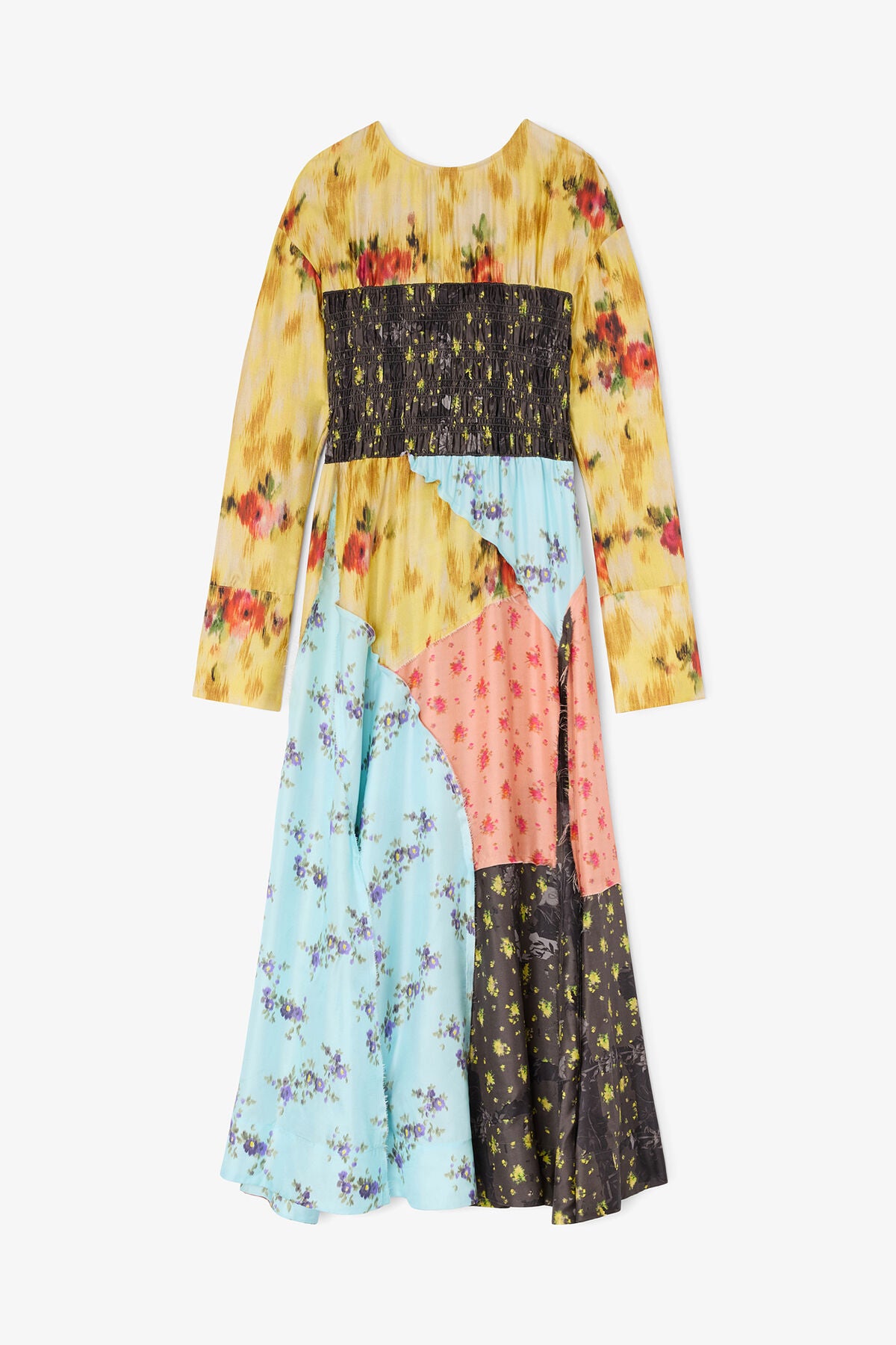Dress in Multi Printed Silk
