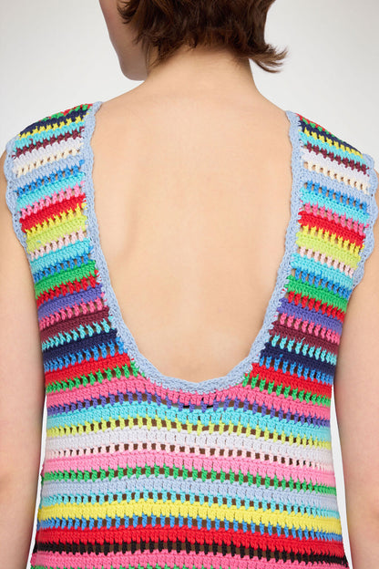 Dress in Striped Crochet