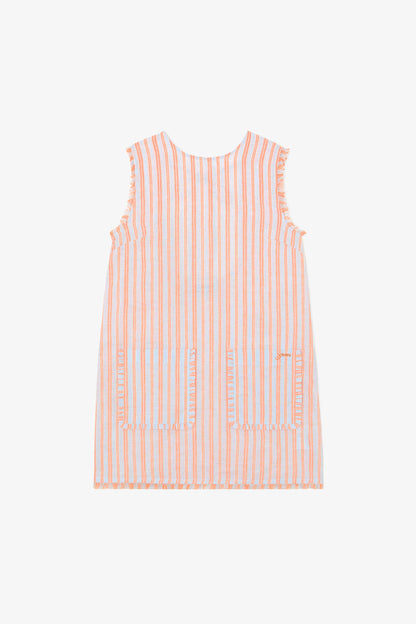 Mini Dress in Striped Linen