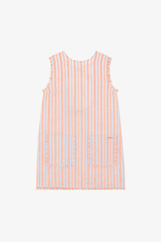 Mini Dress in Striped Linen