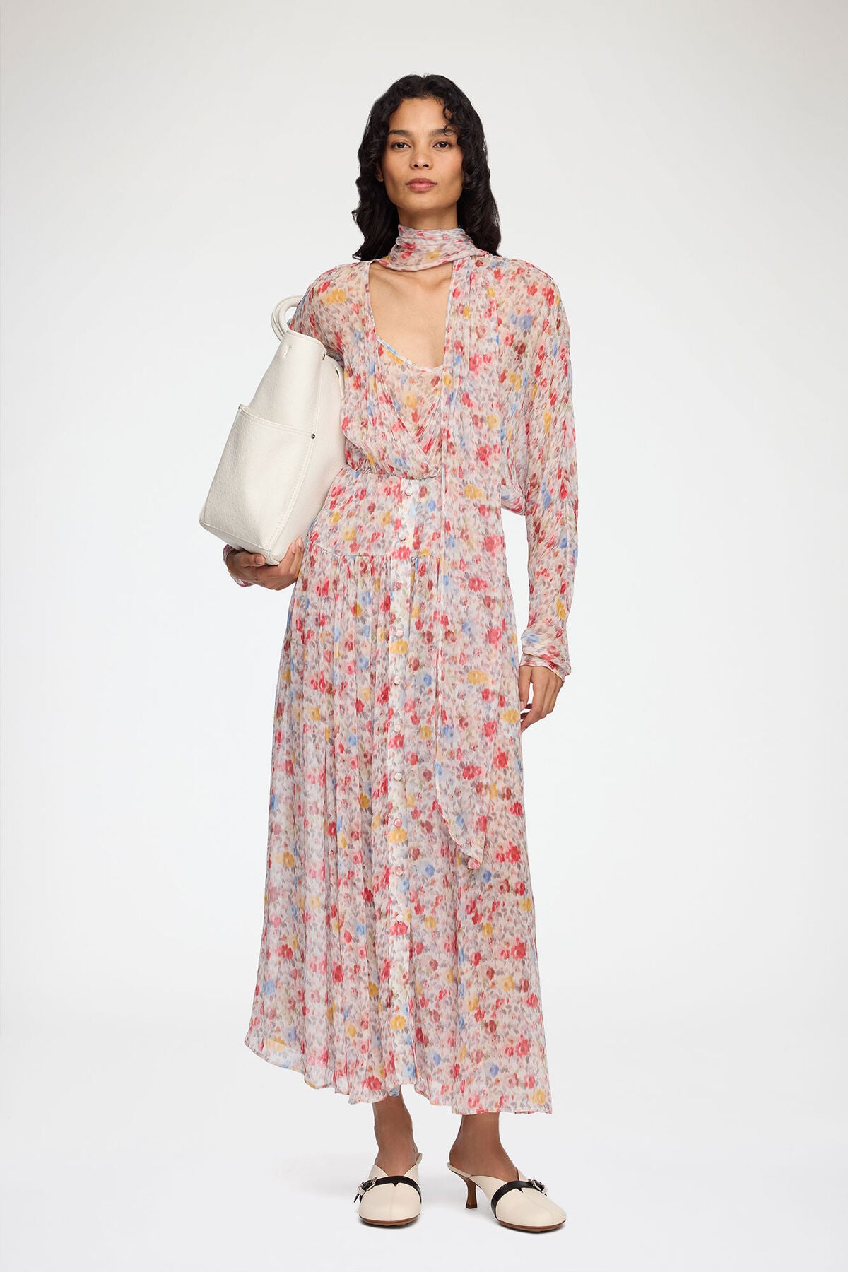 Dress in Floral Silk