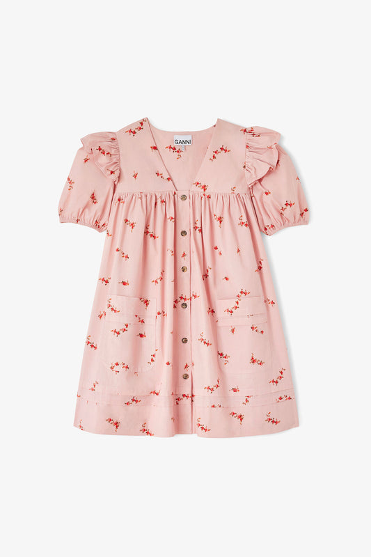Mini Dress in Pink Cotton